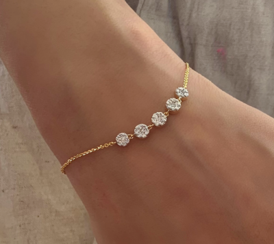Minimalist Gold-Plated Bracelet with Solitaire CZ Stones