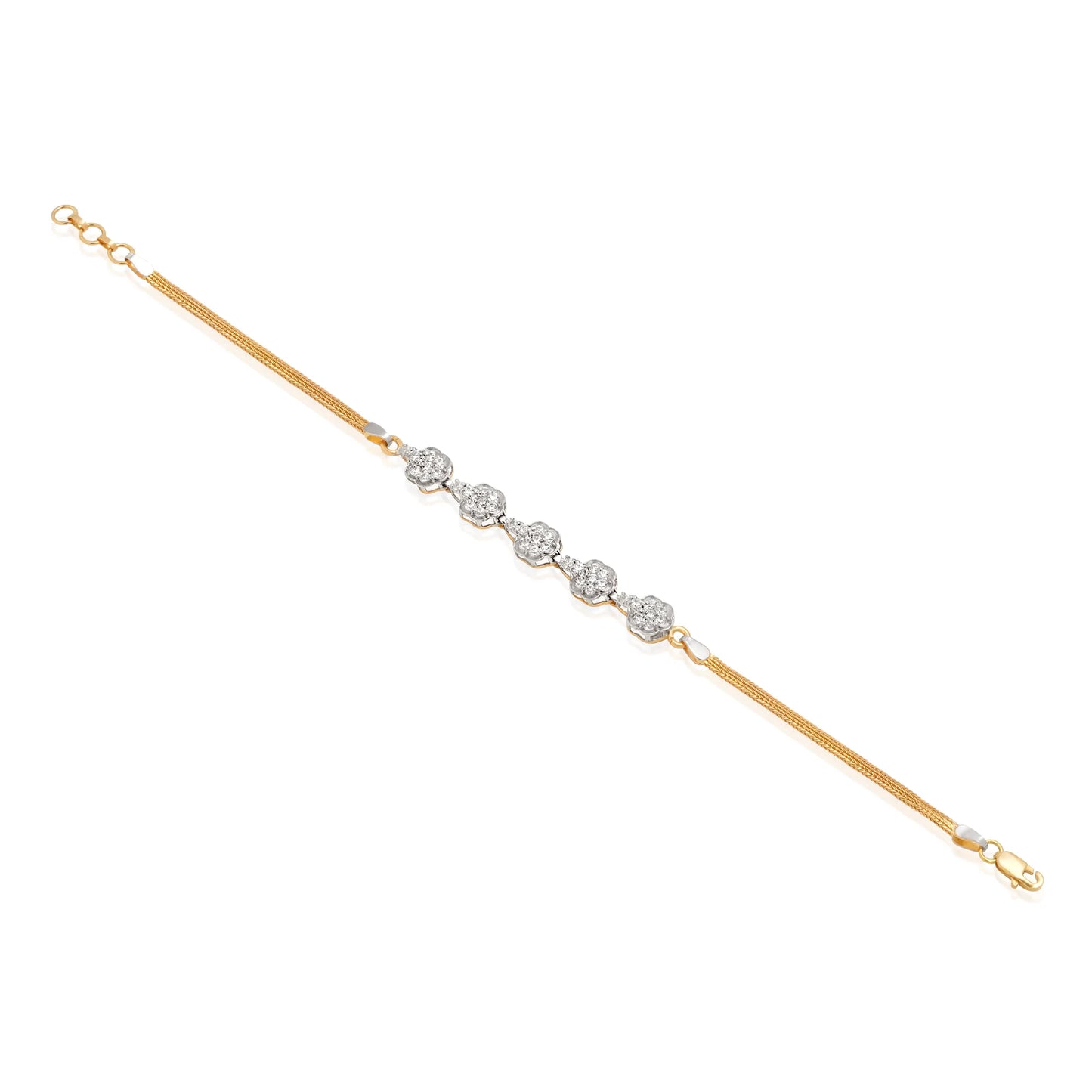Minimalist Gold-Plated Bracelet with Solitaire CZ Stones